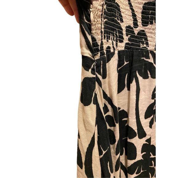One-Shoulder Linen Palm Tree Dress size L - Picture 10 of 16